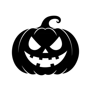 Spooky Silhouette Carved Pumpkin Halloween Decoration Graphic