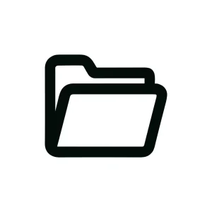 Minimalist Outline Folder Document Data Storage Icon