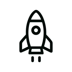 Simple Outline Rocket Launch Spaceship Spacecraft Icon Shape