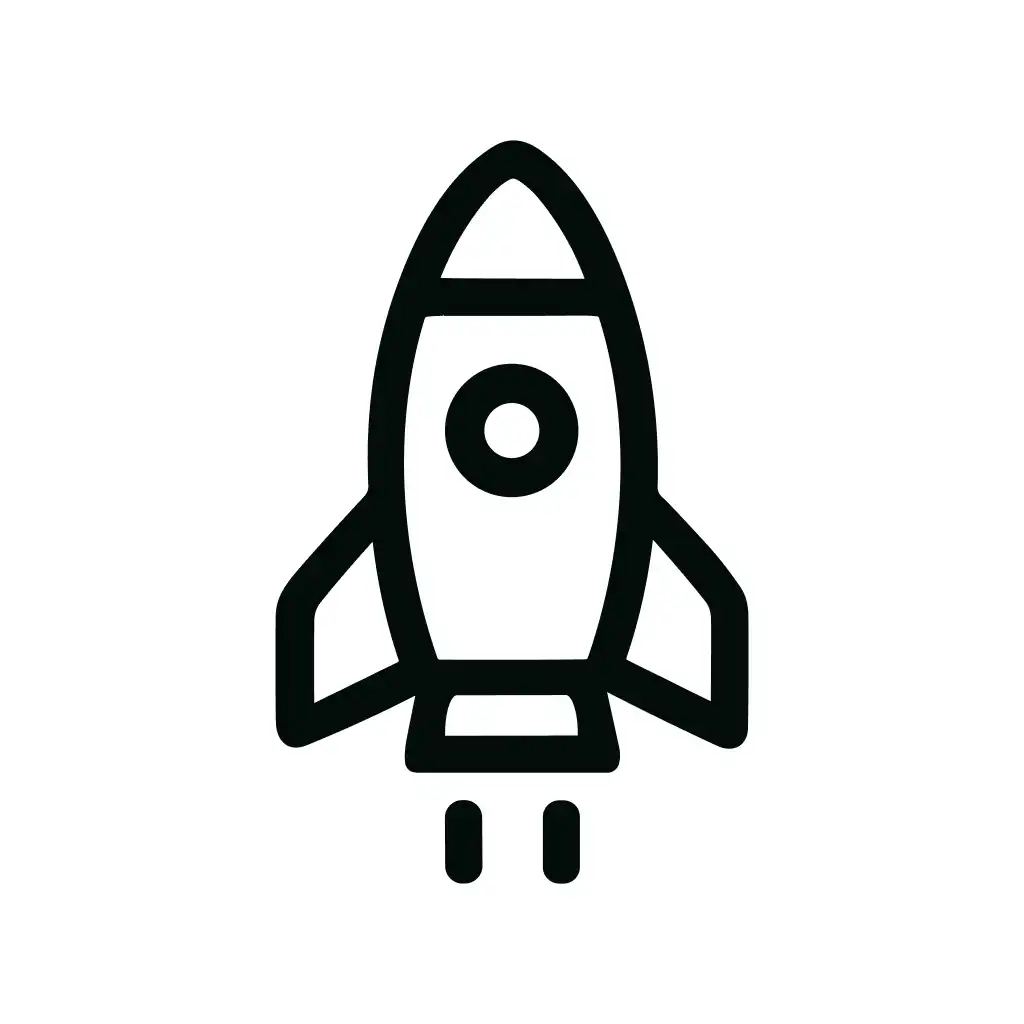 Simple Outline Rocket Launch Spaceship Spacecraft Icon Shape