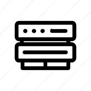 Line Simple Server Rack Outline Electronic Icon
