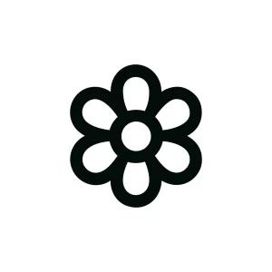 Simple Outlined Floral Blossom Motif Design Element Spring Flower Icon