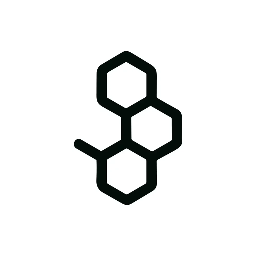 Simple Outline Stacked Hexagon Shape Science Chemical Structure Icon