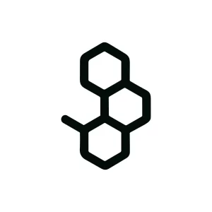 Simple Outline Stacked Hexagon Shape Science Chemical Structure Icon