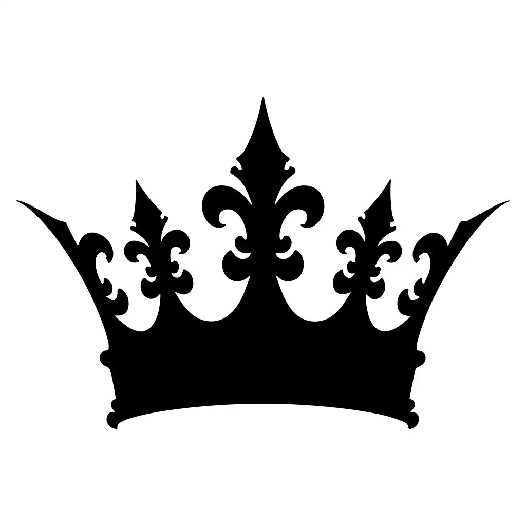 Simple Black Silhouette Royal Crown Graphic Illustration