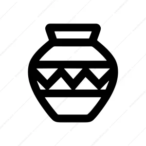 Outline Decorative Jar Vase Pottery Shape Icon