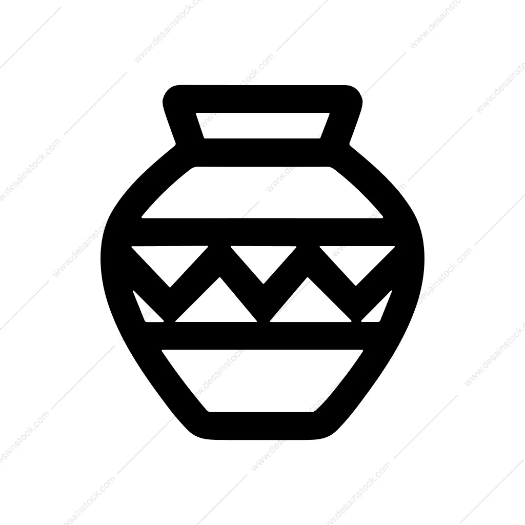 Outline Decorative Jar Vase Pottery Shape Icon