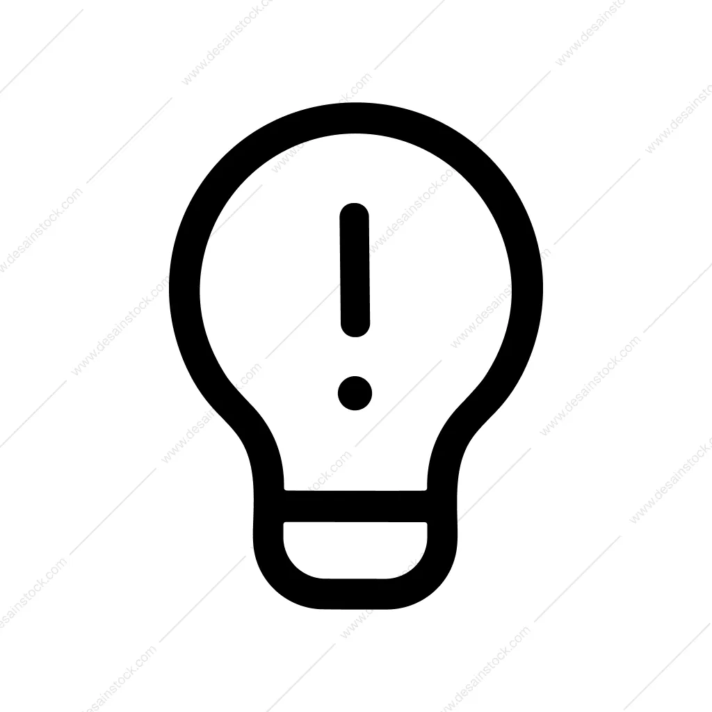 Line Art Idea Lightbulb Exclamation Sign Icon