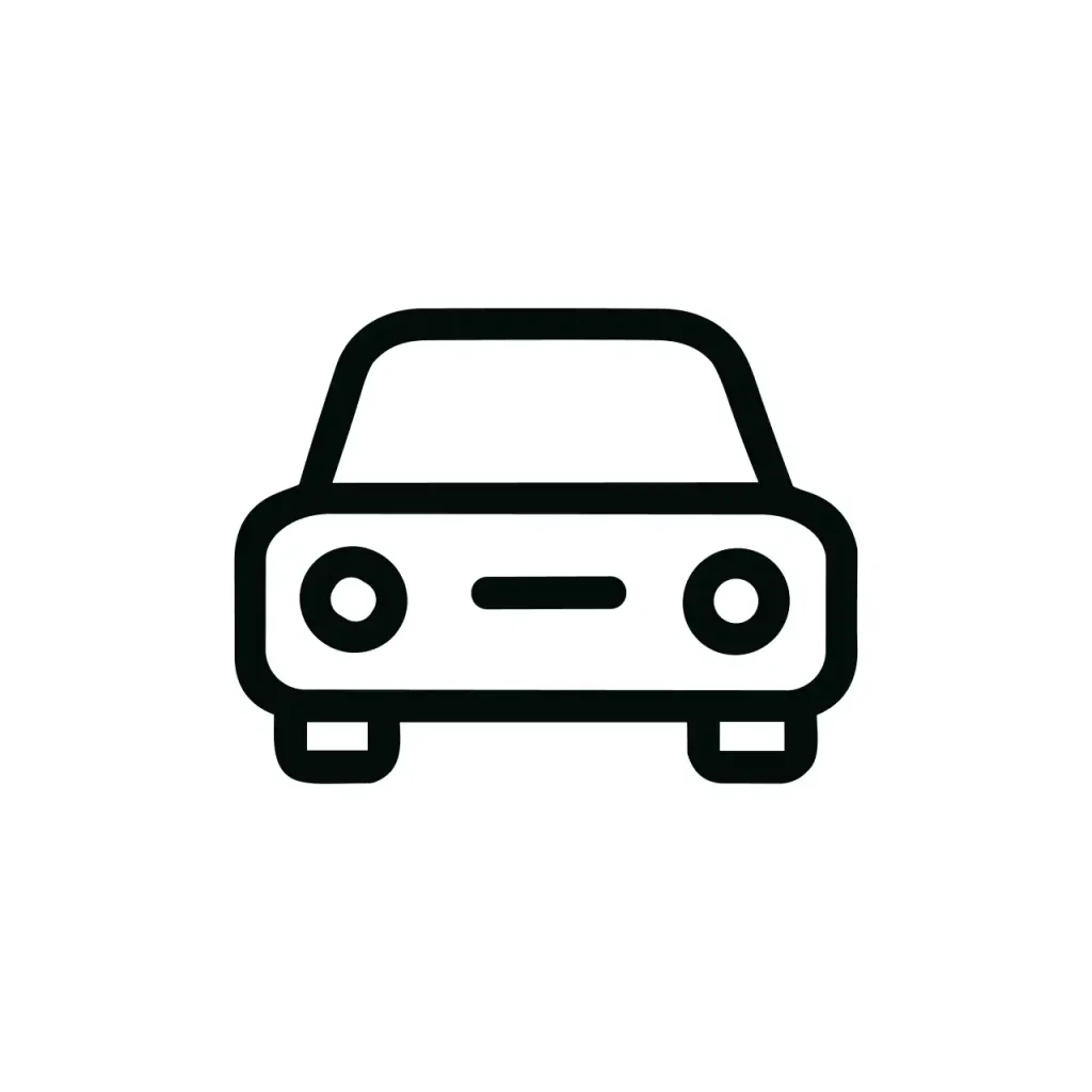 Line Art Simple Car Front View Automobile Vehicle Icon