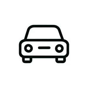 Line Art Simple Car Front View Automobile Vehicle Icon