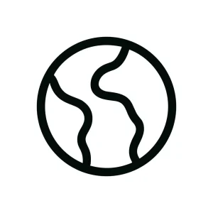 Minimalist Outline Simple World Earth Global Planet Icon