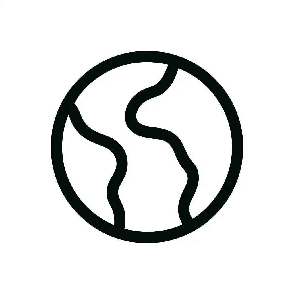 Minimalist Outline Simple World Earth Global Planet Icon