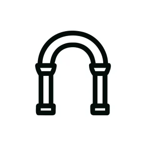 Minimalist Outlined Archway Entrance Structure Historic Gateway Building Icon