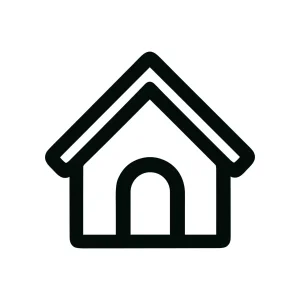 Simple Outline Doghouse Kennel Icon for Domestic Pet Shelter