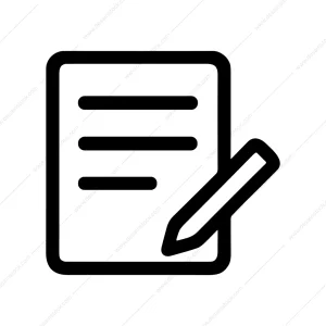 Line Art Document Edit with Pencil Icon Symbol