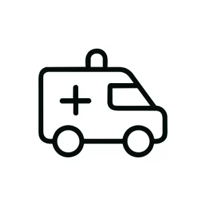 Simple Outline Ambulance Icon Emergency Vehicle Transportation Design Element