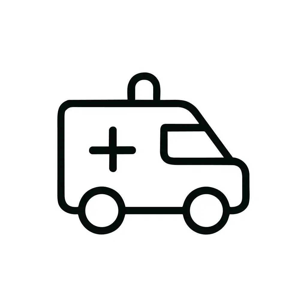 Simple Outline Ambulance Icon Emergency Vehicle Transportation Design Element