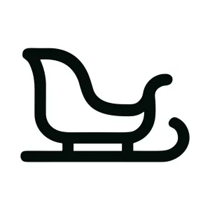 Minimalist Outline Sleigh Icon Illustration for Winter and Christmas Celebration