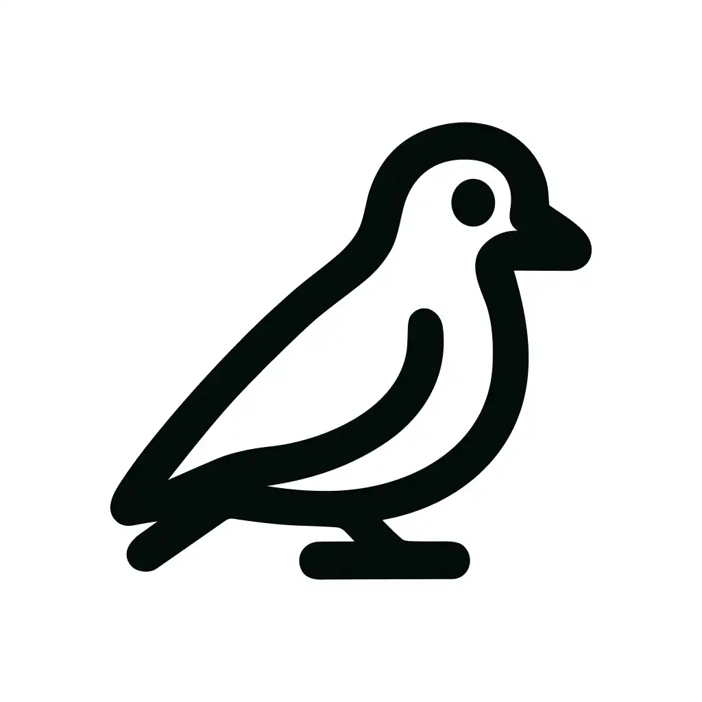 Simple Outline Graphic Bird Illustration Drawing Icon