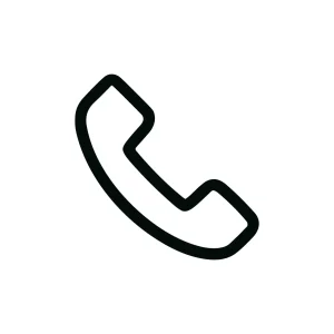 Simple Outline Isolated Telephone Receiver Handset Symbol Communication Icon