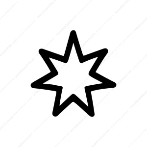 Simple Line Style Starburst Shape Outline Icon