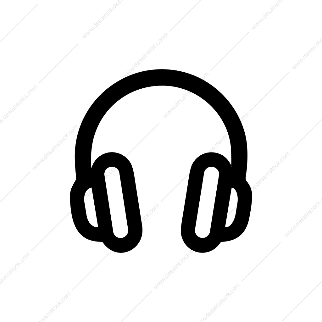 Simple Outline Headphone Audio Equipment Listening Device Icon