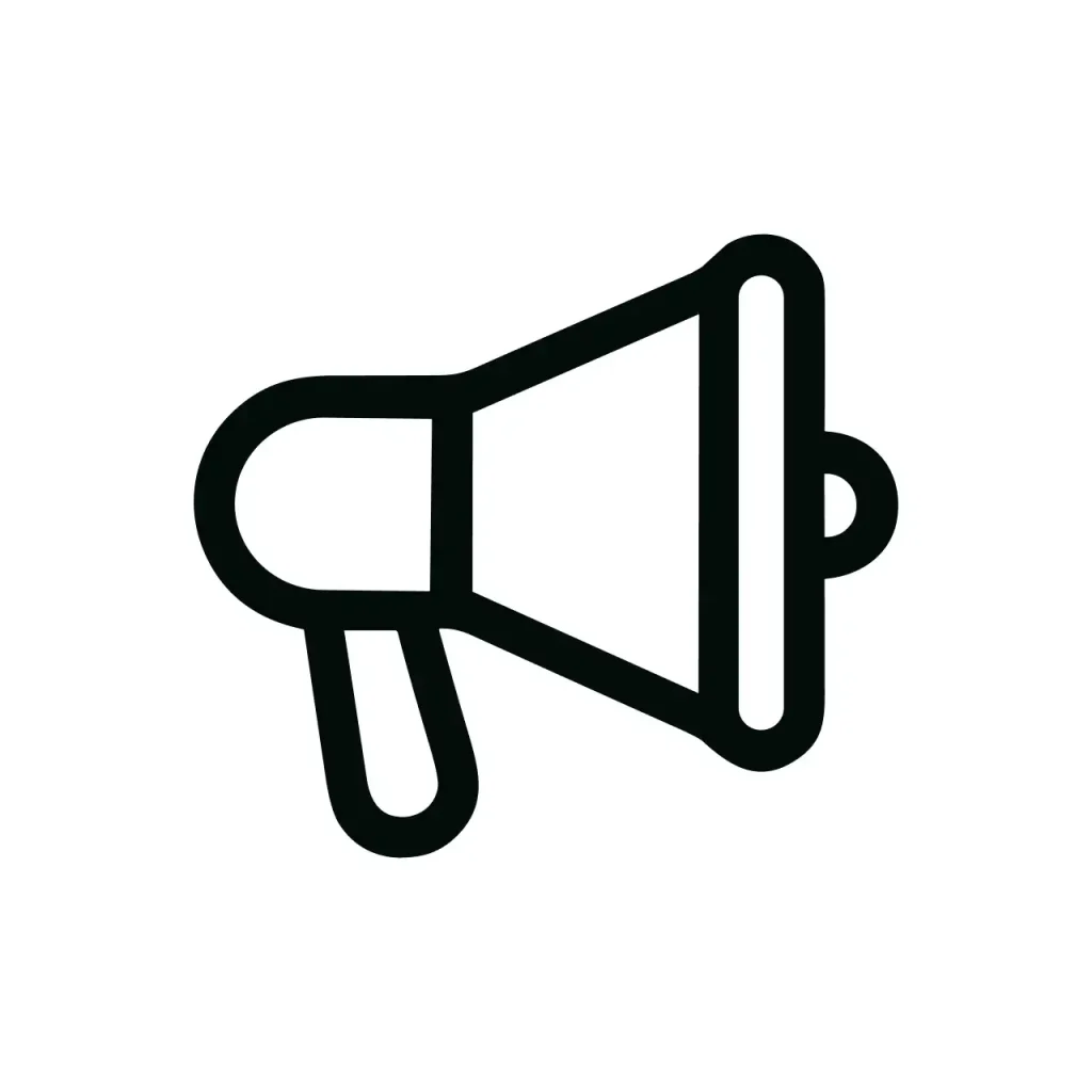Outline Simple Megaphone Line Art Symbol Sign Shape Communication Icon
