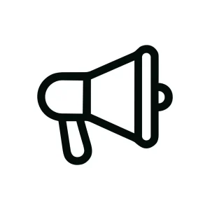 Outline Simple Megaphone Line Art Symbol Sign Shape Communication Icon