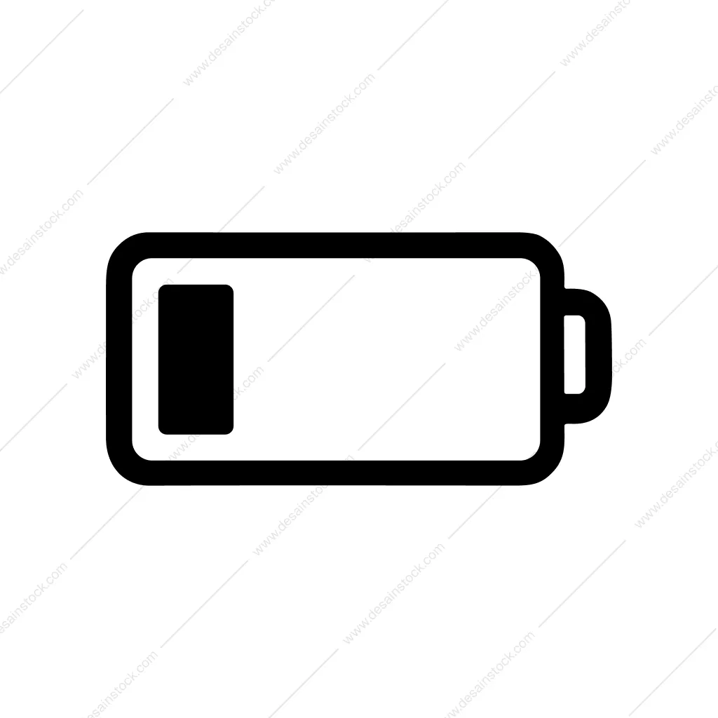 Outline Simple Battery Low Charge Energy Icon