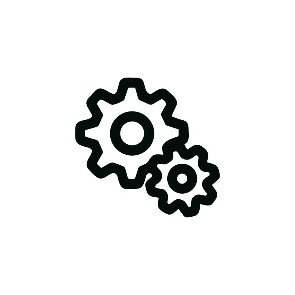 Simple Line Art Two Gear Configuration Symbol Shape Icon Element