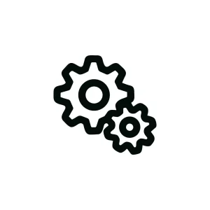 Simple Line Art Two Gear Configuration Symbol Shape Icon Element
