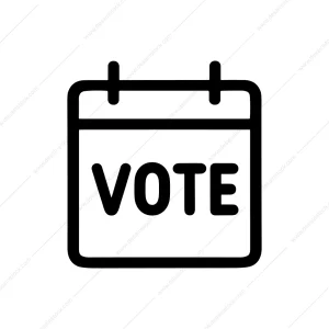 Simple Outline Vote Calendar Date Election Reminder Icon