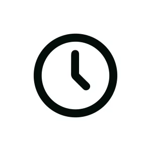 Simple Outline Time Clock Icon Showing The Time Duration
