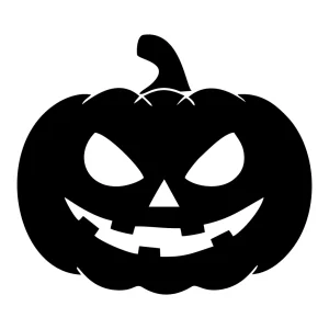 Simple Silhouette Halloween Pumpkin Scary Face Illustration