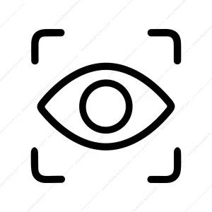Simple Outline Eye Scan Focus Icon Symbol Design