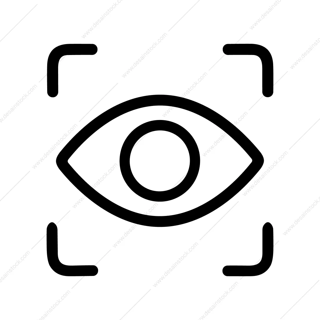 Simple Outline Eye Scan Focus Icon Symbol Design