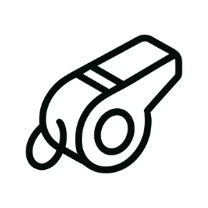 Simple Outline Isolated Whistle Icon, Sports and Safety Equipment Element