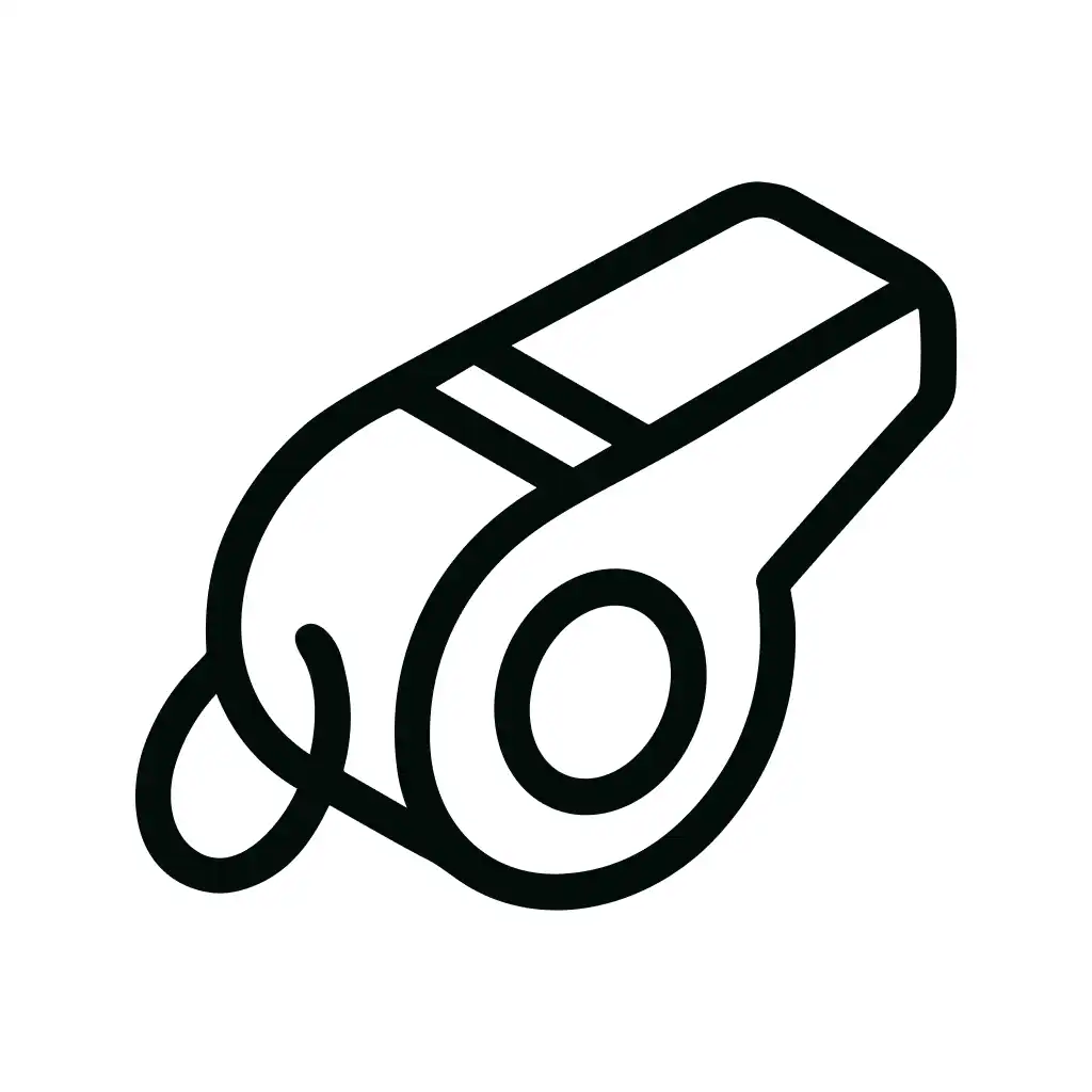 Simple Outline Isolated Whistle Icon, Sports and Safety Equipment Element