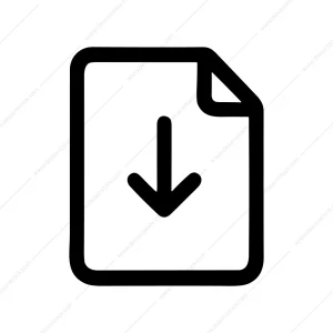 Line Drawing Document Download Arrow Sign Shape Icon
