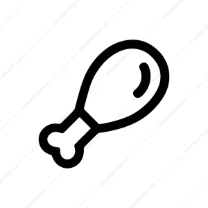 Simple Outline Chicken Leg Food Meal Icon