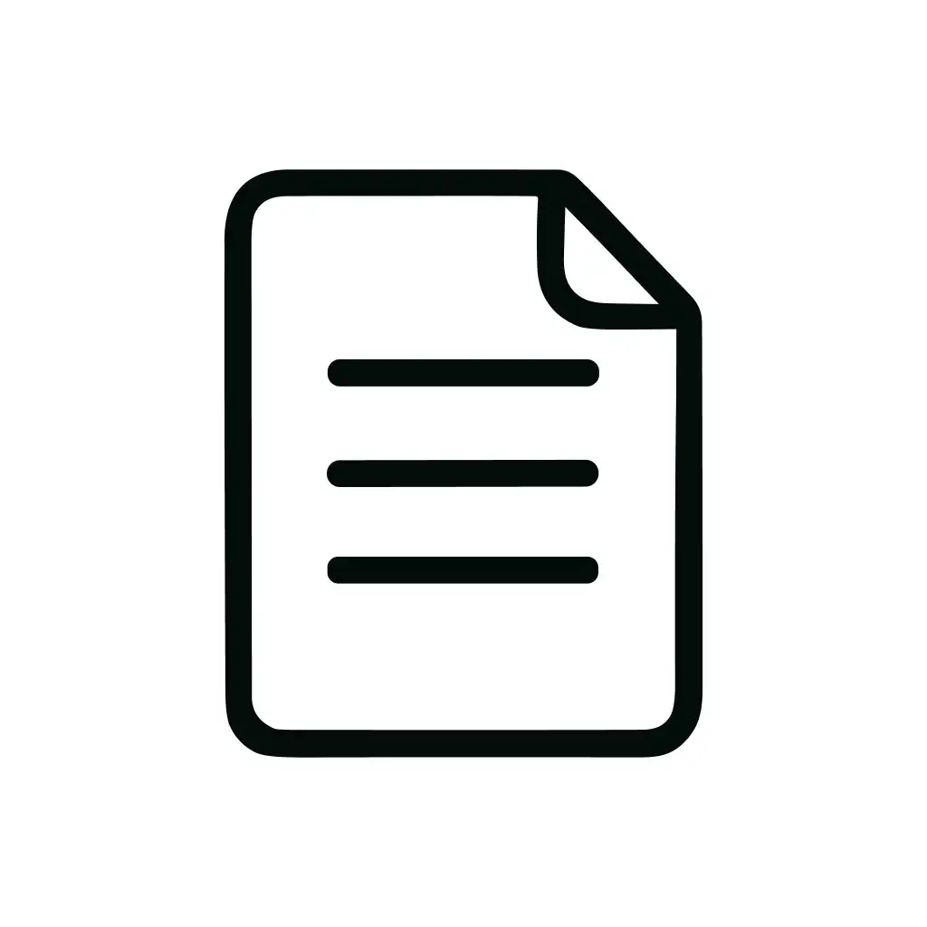 Simple Outline Paper Document Page Flat Icon