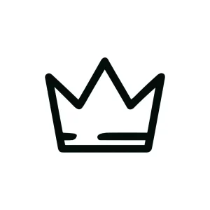 Simple Outlined Crown Line Art Royalty Symbol Graphic