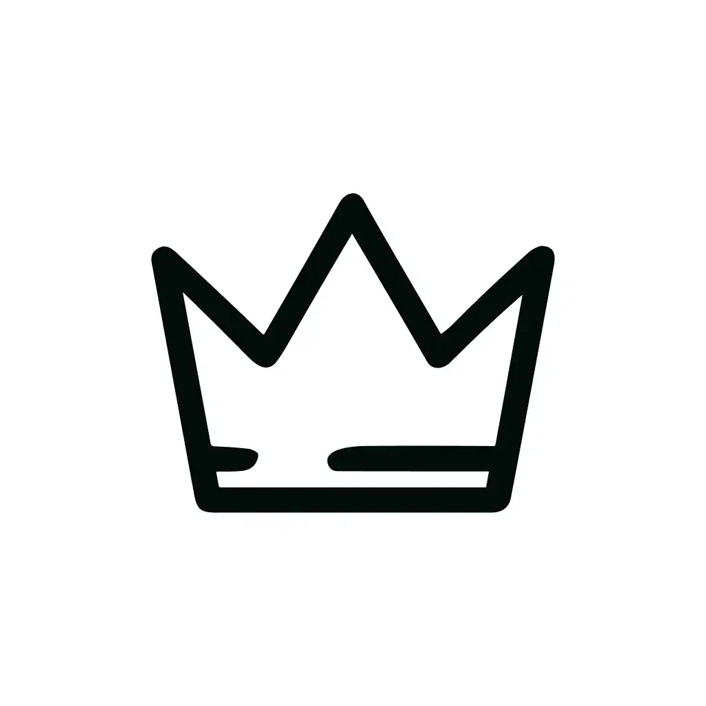 Simple Outlined Crown Line Art Royalty Symbol Graphic