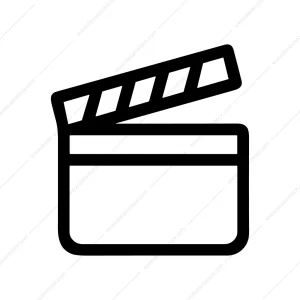 Simple Outline Handdrawn Clapperboard Film Slate Cinema Icon