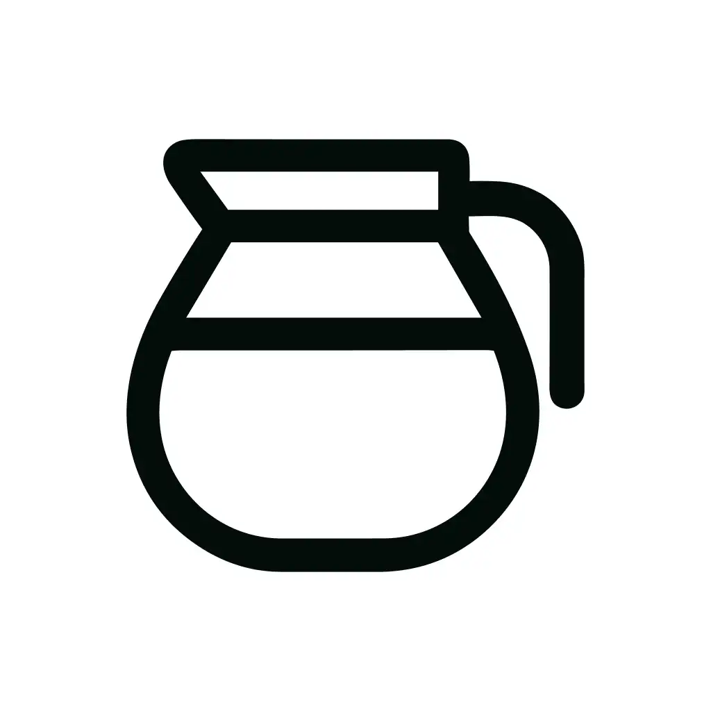 Simple Outline Coffee Carafe Glyph Silhouette Shape Icon Element