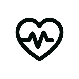 Simple Stroke Heartbeat Medical Sign Shape Icon