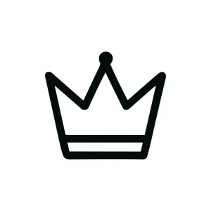 Minimalist Outline Simple King Queen Crown Shape Icon