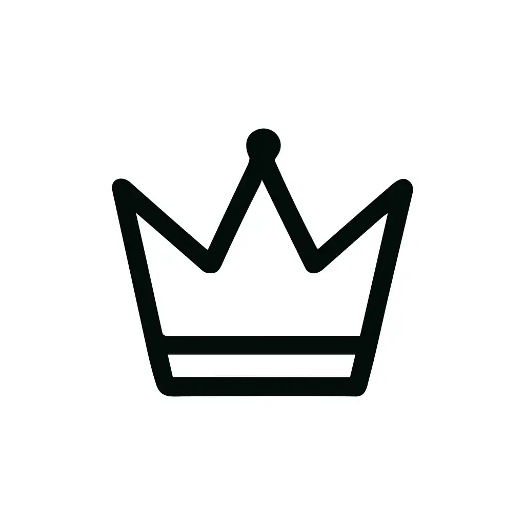 Minimalist Outline Simple King Queen Crown Shape Icon