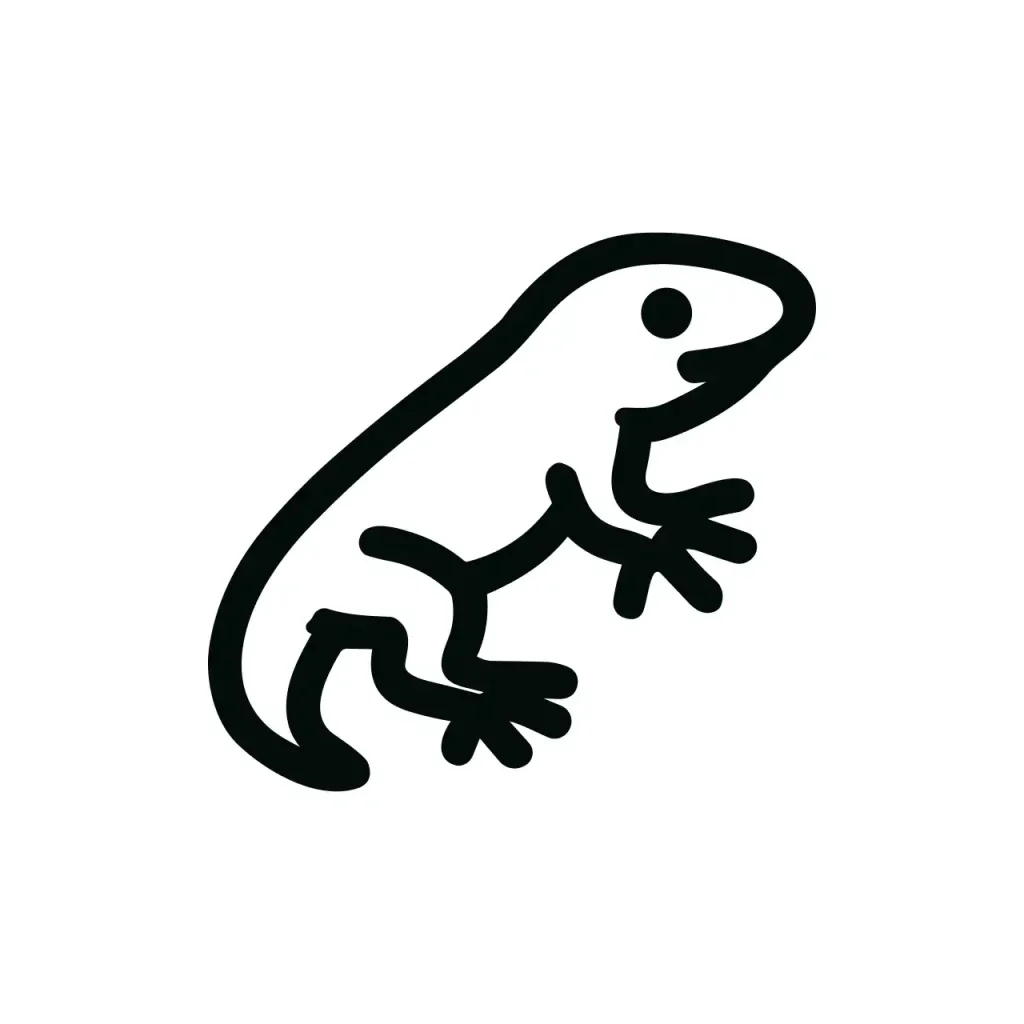 Simple Outline Handdrawn Lizard Reptile Animal Wildlife Icon Illustration
