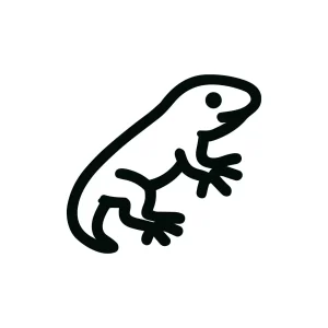 Simple Outline Handdrawn Lizard Reptile Animal Wildlife Icon Illustration